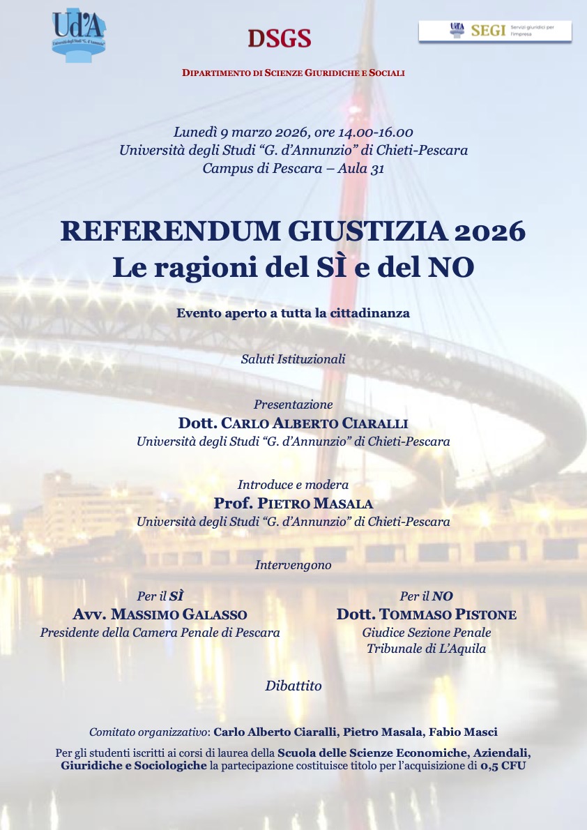 Locandina seminario Referendum costituzionale giustizia Ciaralli